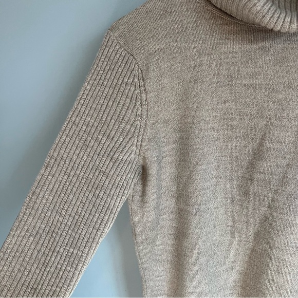 Country Shop Womens Italian Merino Wool Blend Turtleneck Sweater Sz S Gray - Picture 7 of 12